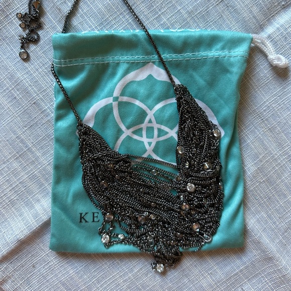 *VINTAGE KENDRA SCOTT GUNMETAL ADJUSTABLE NECKLACE - Picture 1 of 2